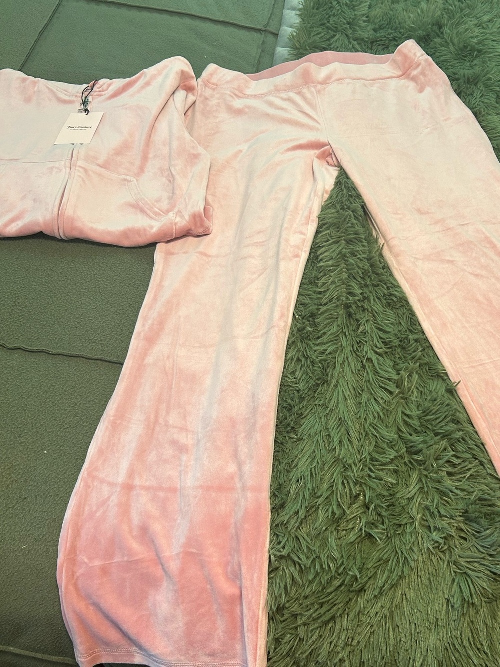 Juicy Couture Rhinestone Rose Velour Flare Pants and Jacket NWT
